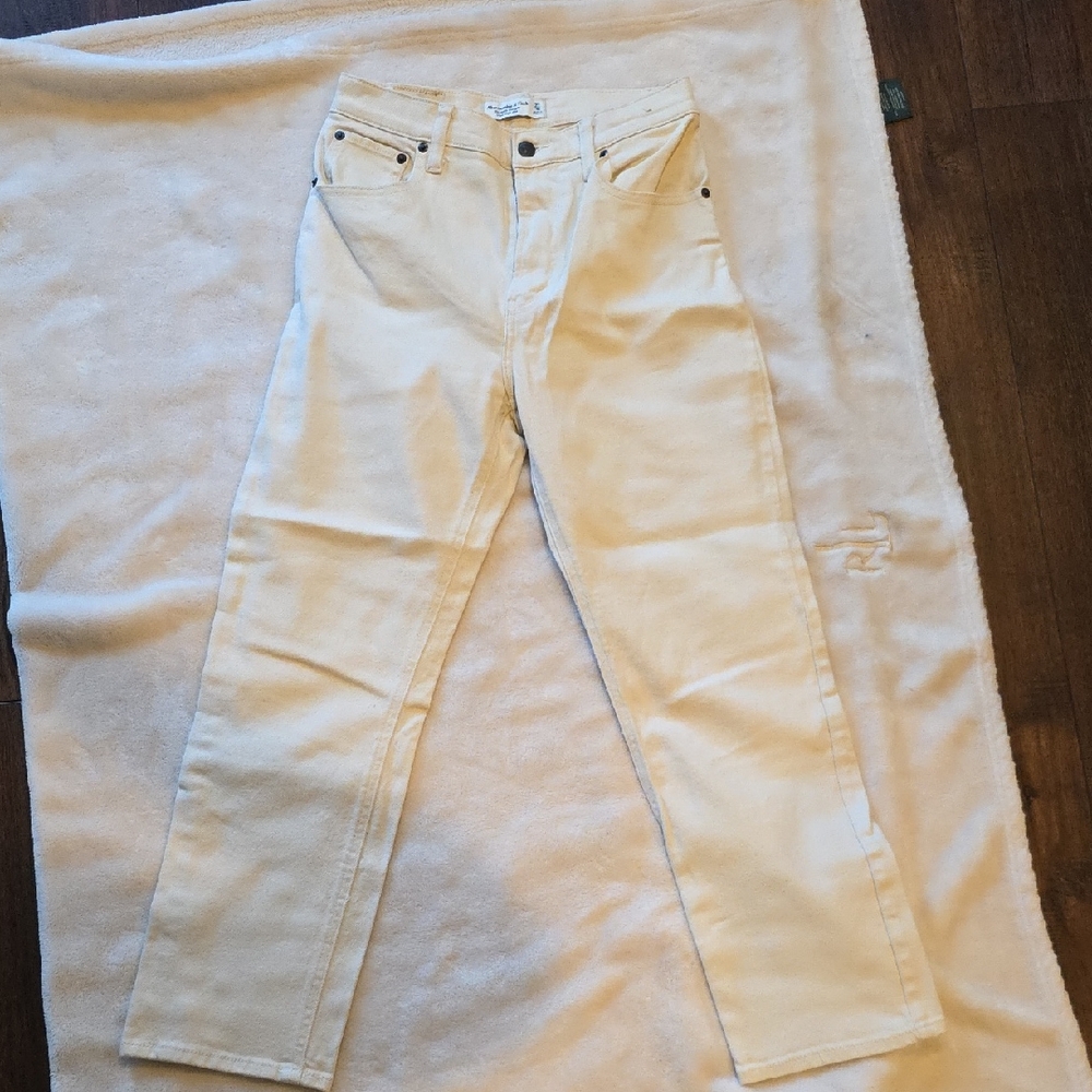 Abercrombie & Fitch Light Tan Ultra High Rise Jeans